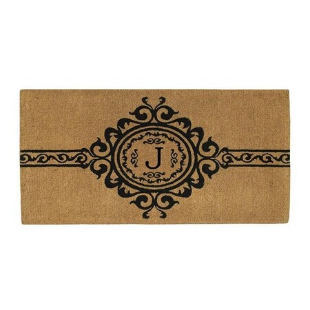 Calloway Mills Calloway Mills 180073672J 3 x 6 ft. x 1.50 in. Extra-Thick Garbo Monogram Doormat; Natural & Black - Letter J 180073672J